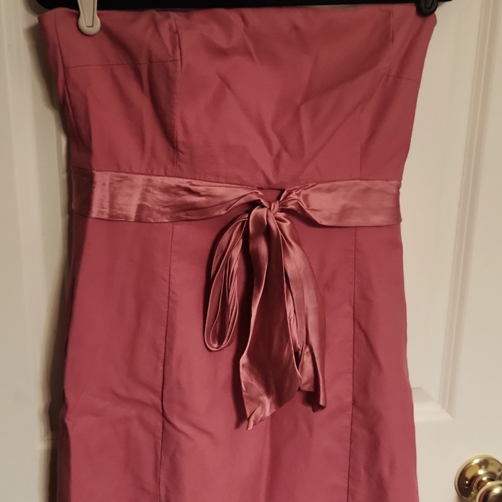 J. Crew pink strapless cocktail dress w/ satin tie